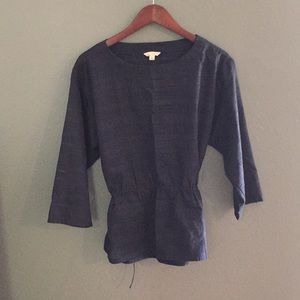 Sheer peplum 3/4 sleeve top